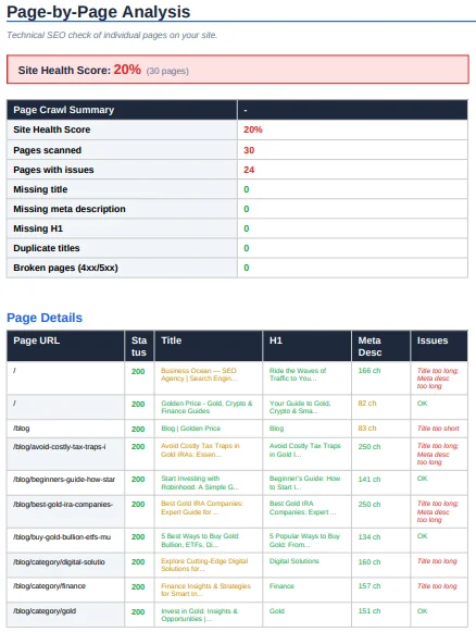 automated seo audit tool
